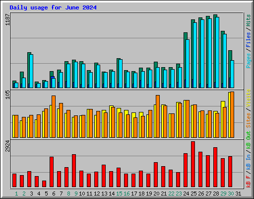 Daily usage for June 2024