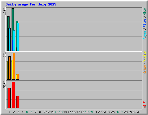 Daily usage for July 2025