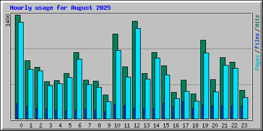 Hourly usage for August 2025