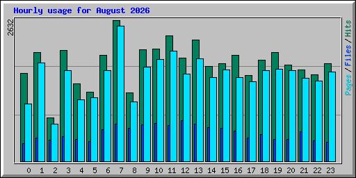 Hourly usage for August 2026