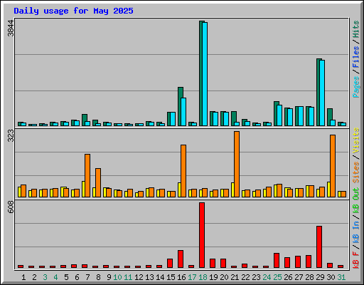 Daily usage for May 2025