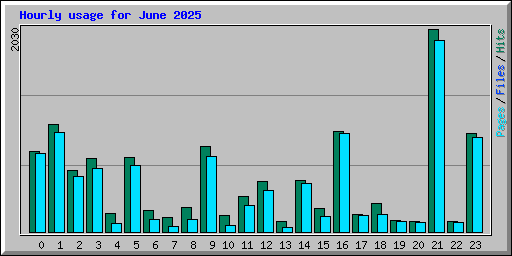 Hourly usage for June 2025