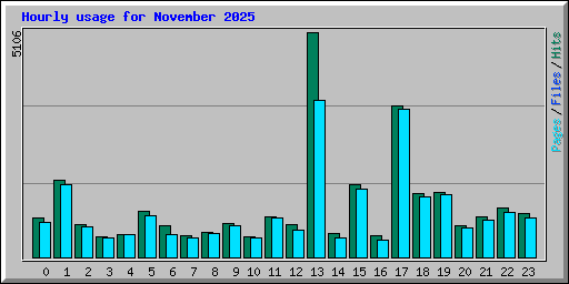 Hourly usage for November 2025